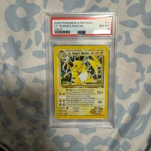 Pokemon Lt. Surge's Raichu Card - Yellow and Black